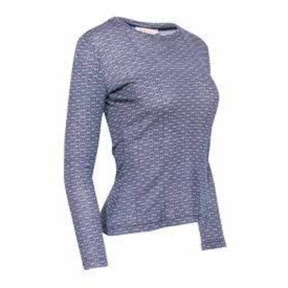Tory Burch Gemini Link Navy Long Sleeve Top - Picture 3 of 7